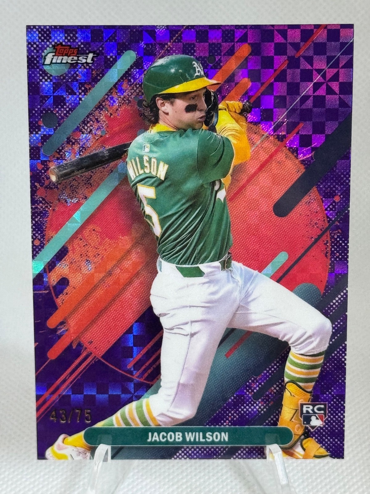 2025 Topps Finest Jacob Wilson (RC) #295 RARE Purple Checkerboard Refractor /75