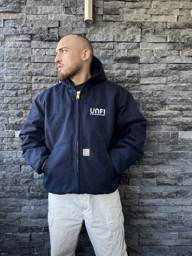 Vintage Carhartt UNFI Active Work Jacket Navy Duck Canvas