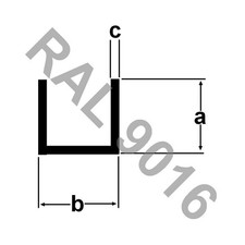 Alu U-Profil 25x25x25x2mm RAL 9016 WEISS  1m