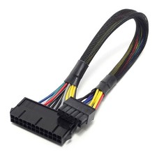24 Pin to 12 Pin ATX PSU Main Power Adapter Braided Sleeved Cable 30cm