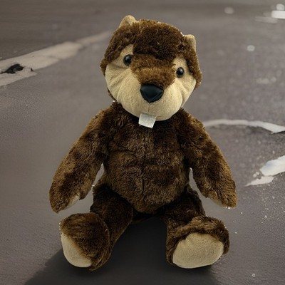The Bear Mill Beaver Plush Brown Stuffed Animal with Felt Teeth & Back Pocket