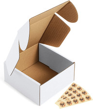 Paquete de 50 cajas de carton corrugado de 4x4x2 pulgadas blancas de pequenas