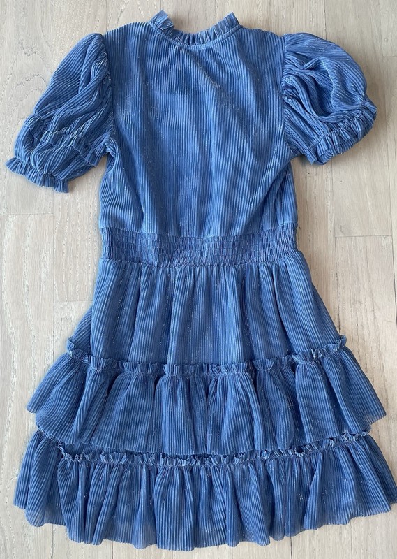 NWT Girls Blue party Dress!!  Size 10 Puff Sleeve Shimmer!