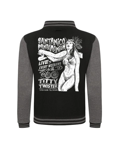 Titty Twister College Jacket Gray Cult Movie Horror Voorhees Jason 13 TV Fun Pussy image 3