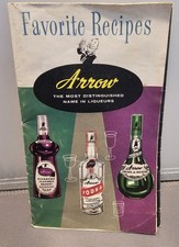 Vintage 1960's Arrow Liqueurs Favorite Recipe - Fold Out Bar Guide - Made in USA