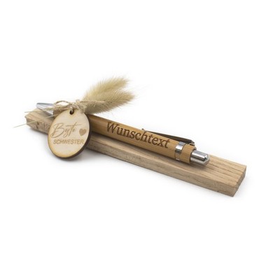 Holz Kugelschreiber Wunschname Bambus Stift Gravur Geschenk 05 Beste Schwester