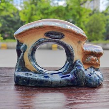 12.5x3.2x8.5cm Ceramic Rockery Cave Ornament Fish Tank Bonsai Aquatic Decor