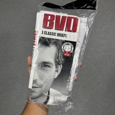 Vintage BVD Underwear Mens Size Small Briefs Classic 1999 USA Made White Cotton