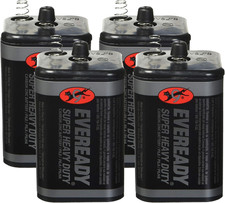 Eveready 6V Battery,Super Heavy Duty 6 Volt Battery, Pack of 4 