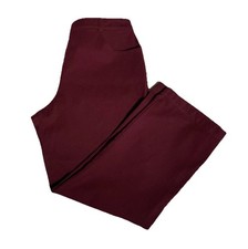 St. John Sport By Marie Gray High Rise Straight Leg Pants Sz 10 Burgundy Maroon