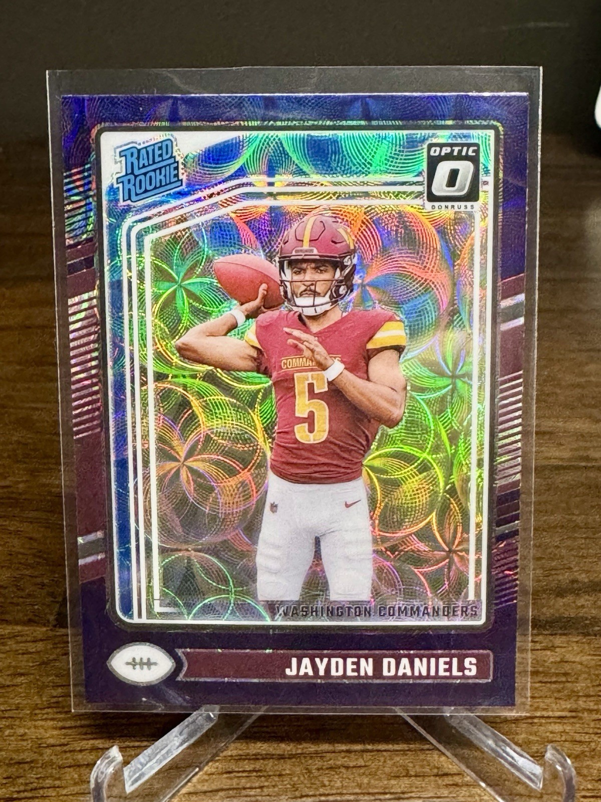 2024 Donruss Optic Jayden Daniels Purple Scope Rated Rookie #248 Commanders