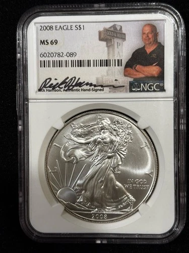 2008 S American Silver Eagle Rick Harrison NGC MS 69  089