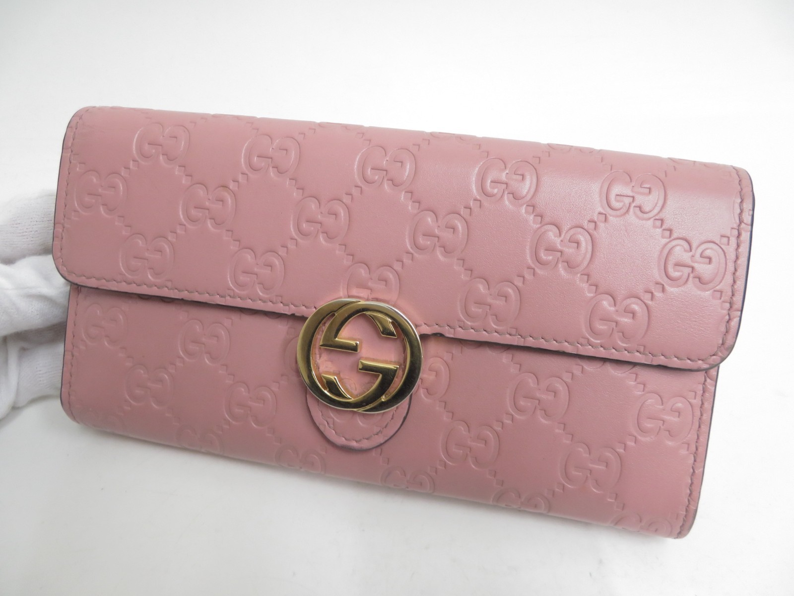 GUCCI GG Interlocking guccissima  Leather Biford Long Wallet I#50236 thumbnail 4