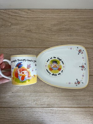 Aynsley Humpty Dumpty Milch Keks Tablett Nursery Collection Becher Teller Keramik 