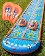 40 5.9FT Heavy Duty Slip and Slide with Sprinkler and 2 Boards, Water Slide for
