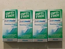 4x Opti-Free Pure Moist Rewetting Drops Moistens & Refreshes Lens.exp 2027+