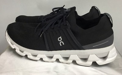 On Cloud Men Running Black Grey Trim Cloud Swift Lace-Up Running Shoes Size 13