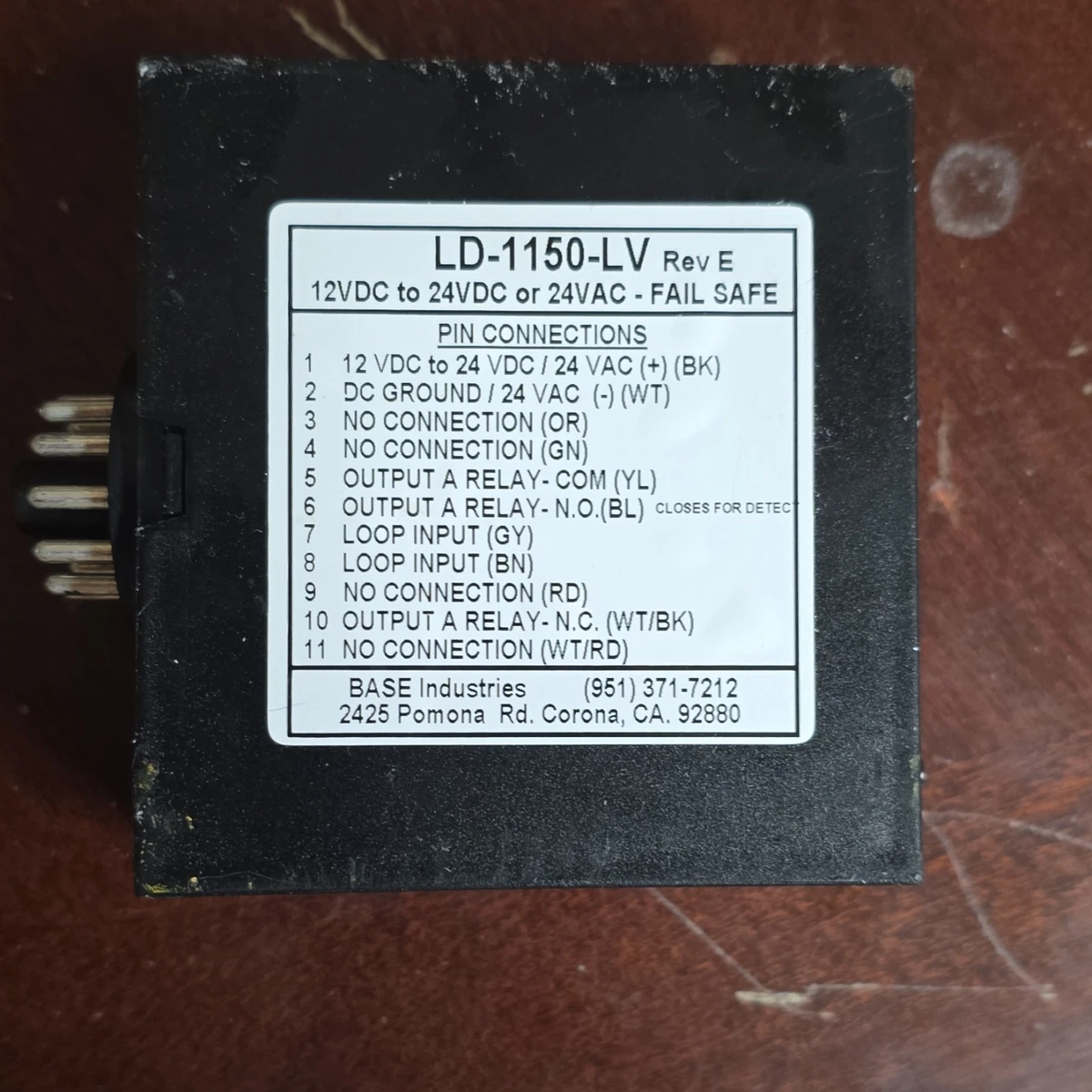 BASE Industries LD-1150-LV Vehicle Loop Detector 12-24V AC/DC Digital SPDT