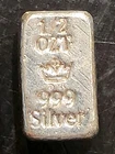 MONARCH 1/2 Troy oz 999 FINE SILVER POURED LOAF BAR / INGOT
