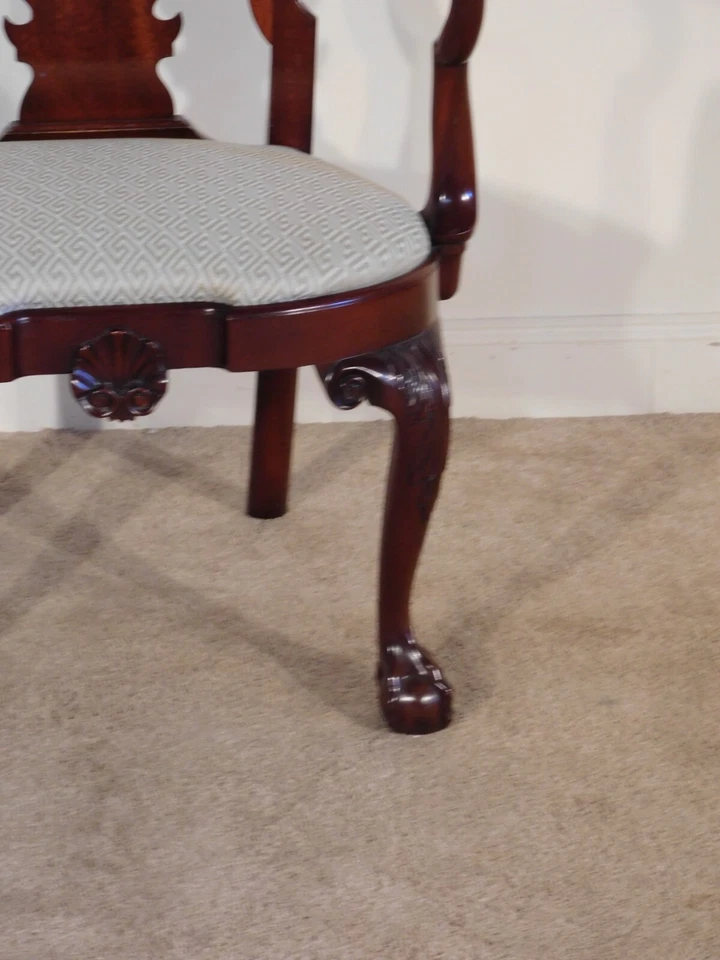 Silla Kindel Winterthur Queen Anne caoba concha de cereza tallada #2 Foto 4 de 4