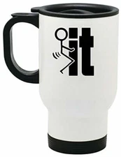 Fock It Funny Stainless Steel Travel Mug (14 oz)