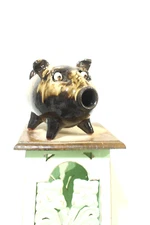 billy joe craven ,PIG BANK  jug, folk art   pottery  10'' long x 7'' tall