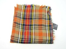 New Elan Blanc Plaid Beige Scarf Unisex Style 54x60 Large Acrylic Neck Winter