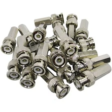 100X Twist on BNC Male RG59 Connector For Analog CCTV camera Siamese Coax Cable