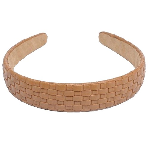 Lele Sadoughi Gingerbread Faux Leather Pearl Headband Lele Sadoughi Faux Leather Pearl Knotted Headband in Ginger  main image 4