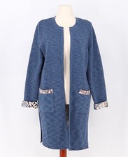 CHICO'S Paisley Leopard-Print Detail Cardigan Size 2 L 