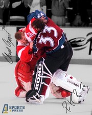 Patrick Roy Chris Osgood Avalanches Red Wings Fight Signed Photo Autograph Print