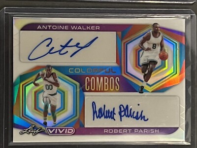 2023 Leaf Vivid HOF Antoine Walker Robert Parish Dual Auto - SP Celtics #d 14/25