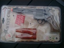 Edison Giocattoli  Spielzeugpistole, 8 Schuss Cowboy Revolver mit Gummi Munition