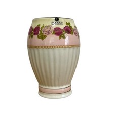 90s Floral Ceramic Toothbrush Holder Pink White Cottagecore