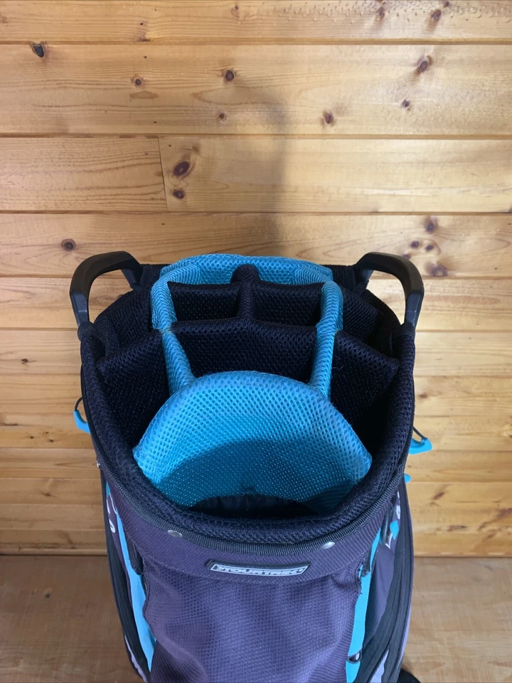 Bolsa de carrito de golf Tour Trek T 4.0 negra gris verde azulado 14 vías con cubierta de lluvia ligera Foto 4 de 4