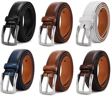 Men's Belt Plain Solid Leather Belts For Jeans Dress Fashion Designer MultiSizes