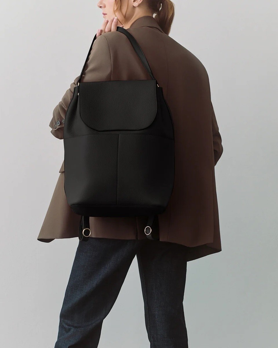 Cuyana Women's Leather Backpack 13-inc - Black | eBay