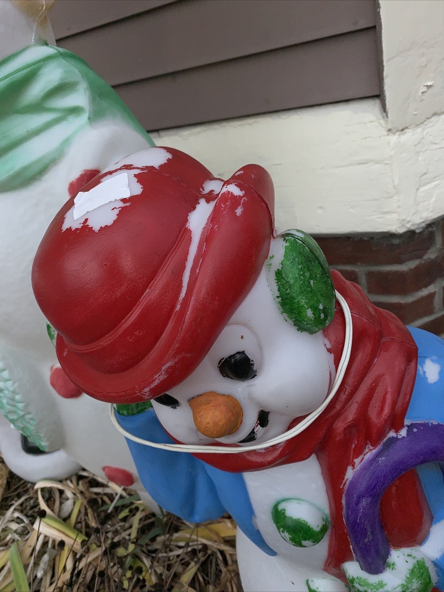1971 Empire Plastics Blow Mold Snowman w/cane & Red Hat | eBay