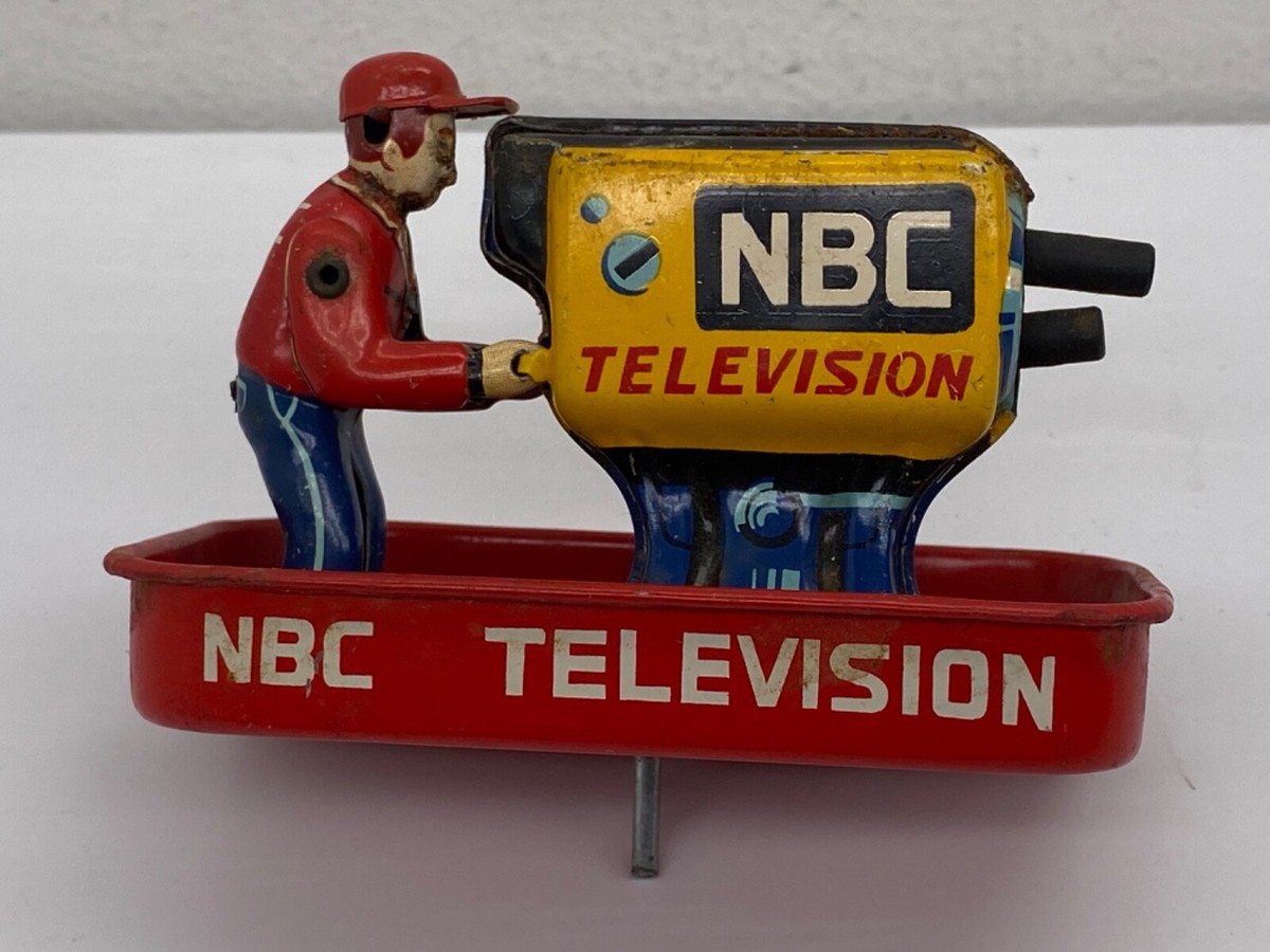 Vintage Tin Yonezawa NBC Television News Van RCA Victor Color Bus