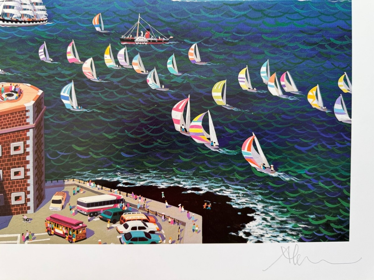 Fuzzy on GG Bridge シルクスクリーン版画 254/300 Alexander Chen GOLDEN GATE BRIDGE SAN FRANCISCO Hand Signed Ltd