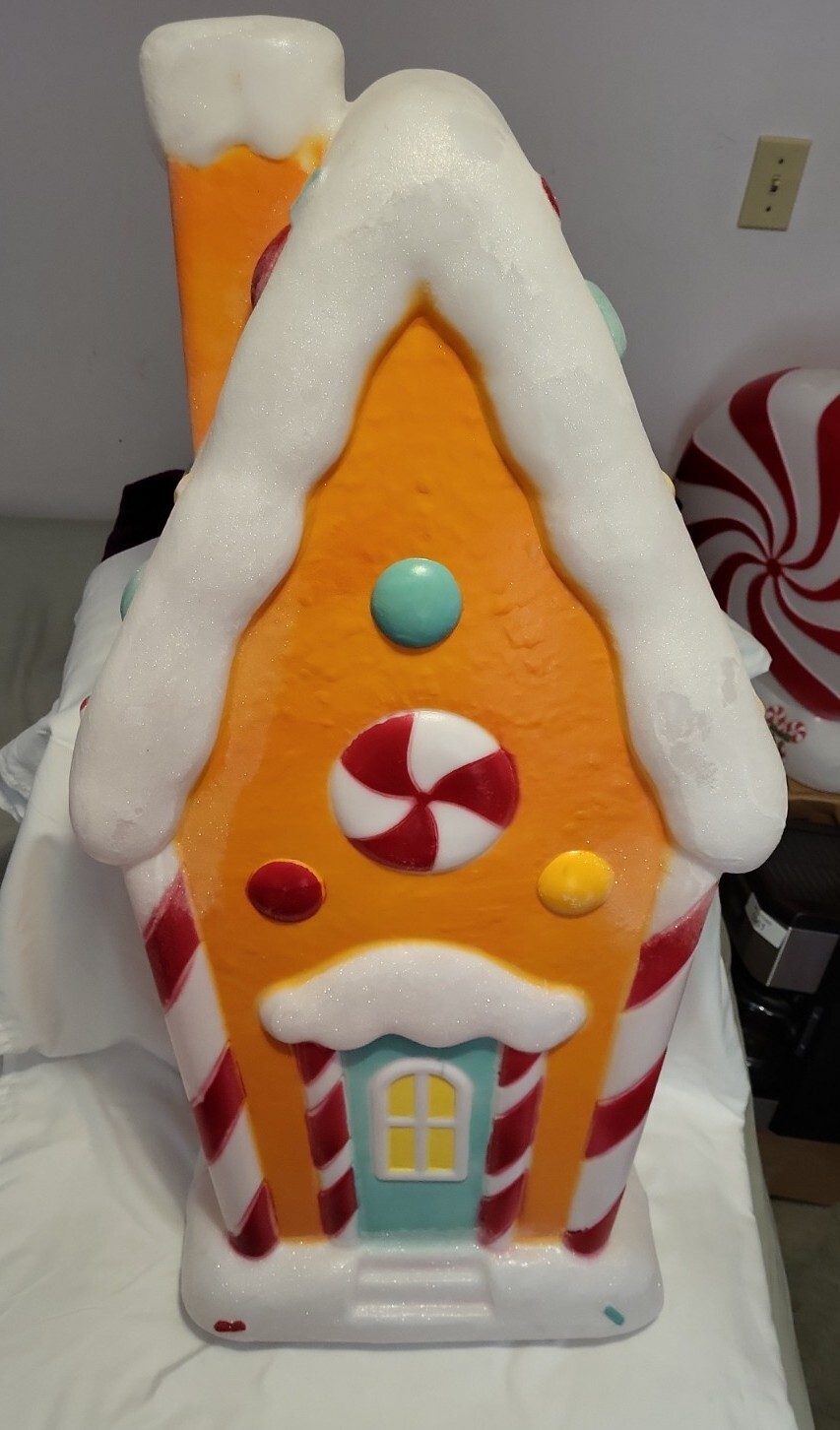 Gingerbread House Blow Mold Holiday Time Christmas 36" IN HAND 3 ft