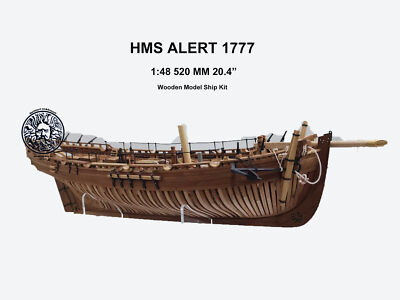 1/48 Scale HMS Alert 1777 Historic Wooden Sailing Ship Model Kit 520mm 20.47''