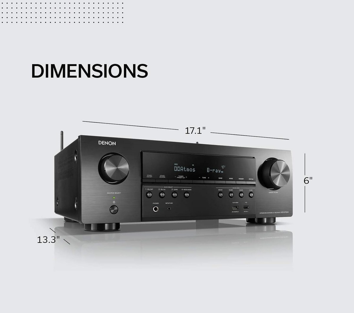 Denon AVR-S750H 7.2 Ch 165W 4K UHD AV Receiver Home Theater