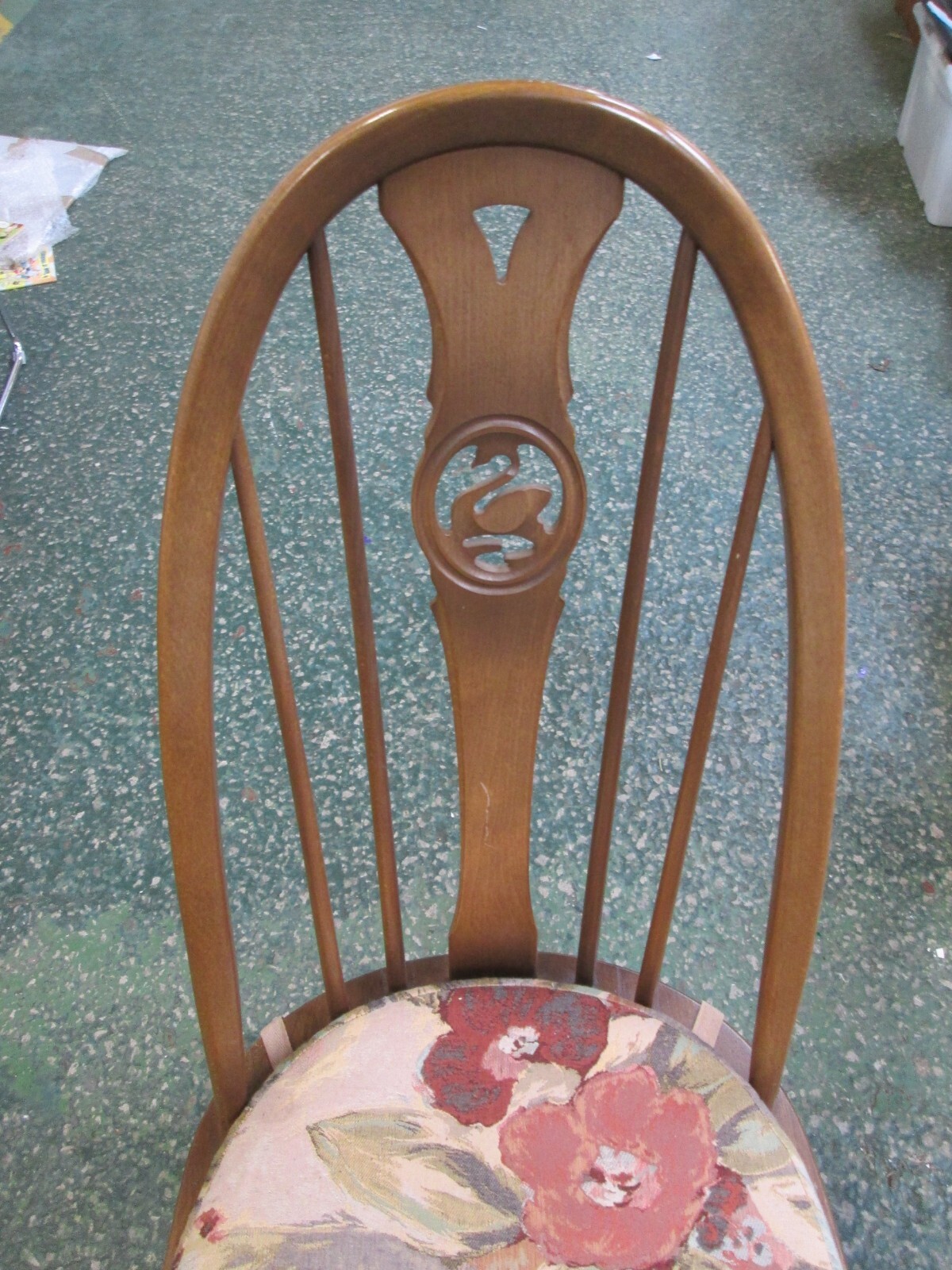 ERCOL Vintage Extending Dining Table with 4 Swan Back Quaker Chairs & Cushions eBay