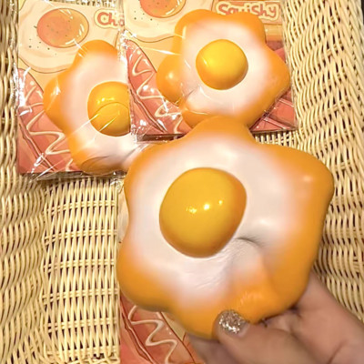 Slow Rise Squishy Sunny-Side-up Egg Squeezable Stress Relieve ...