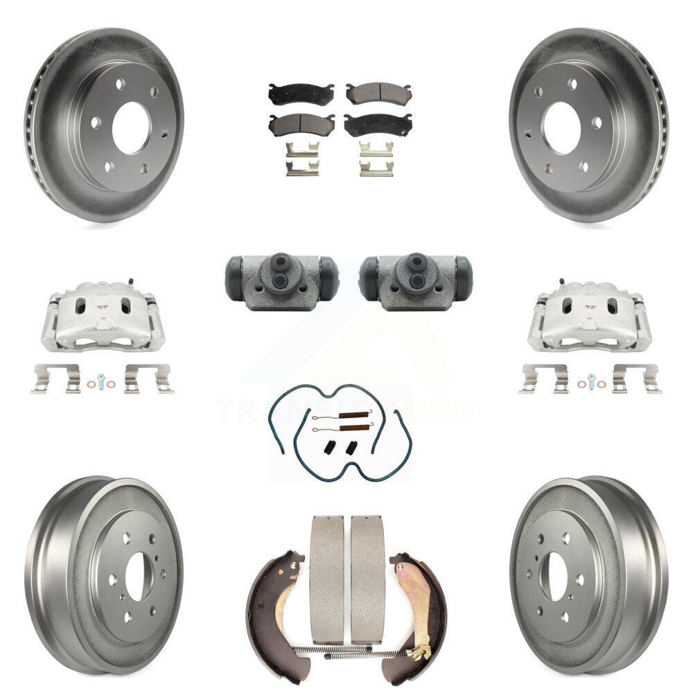 Front Rear Disc Brake Caliper Rotor Drum Ceramic Pad Shoes Cylinder Kit For Vehicles