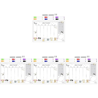  4 Sets Desk Whiteboard Desk White Board Desktop Trockener Löwebettlöschung