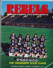 11/20 1976 Mississippi state vs Mississippi  Football Program em f1