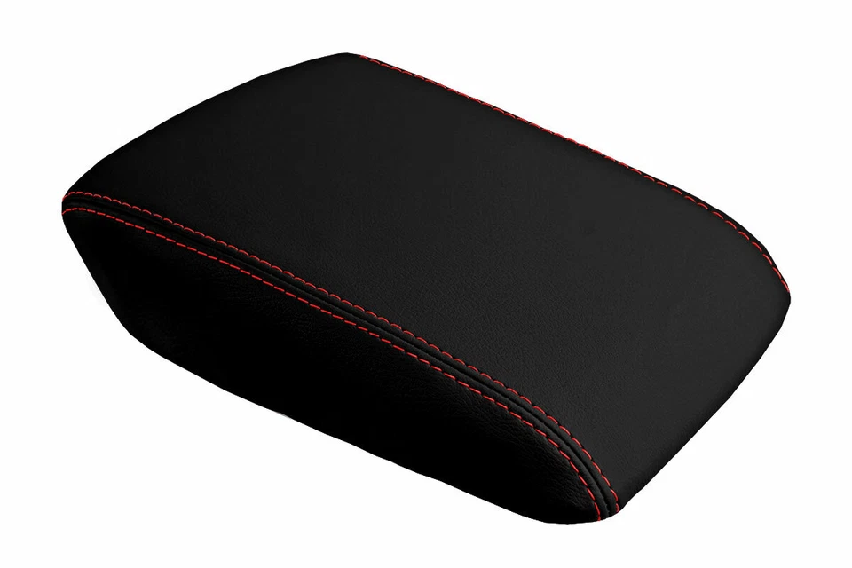 Tapa de consola cubierta de reposabrazos de cuero para Acura TL 2004-2008 puntada roja Foto 2 de 4