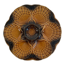 Mid 20th Century French Faience Sarreguemines Oyster Plate